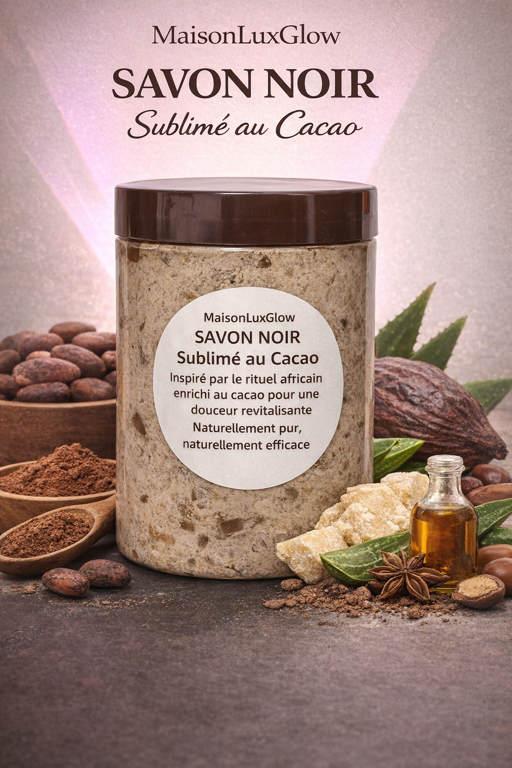 Savon Noir Sublimé au Cacao