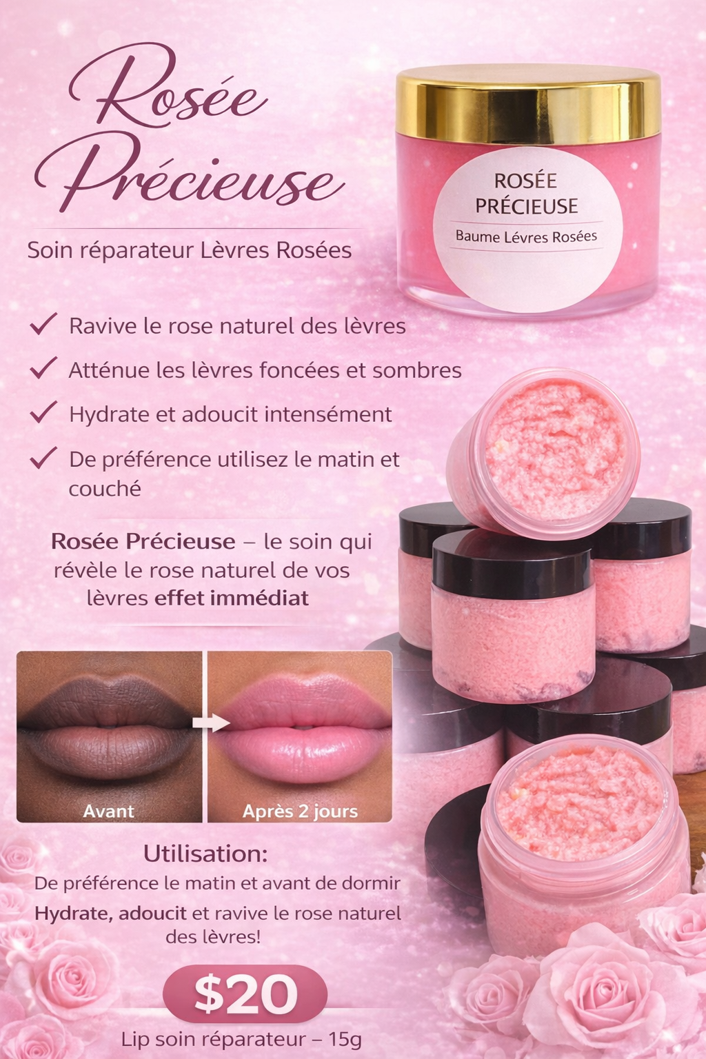 Baume à lèvre rose