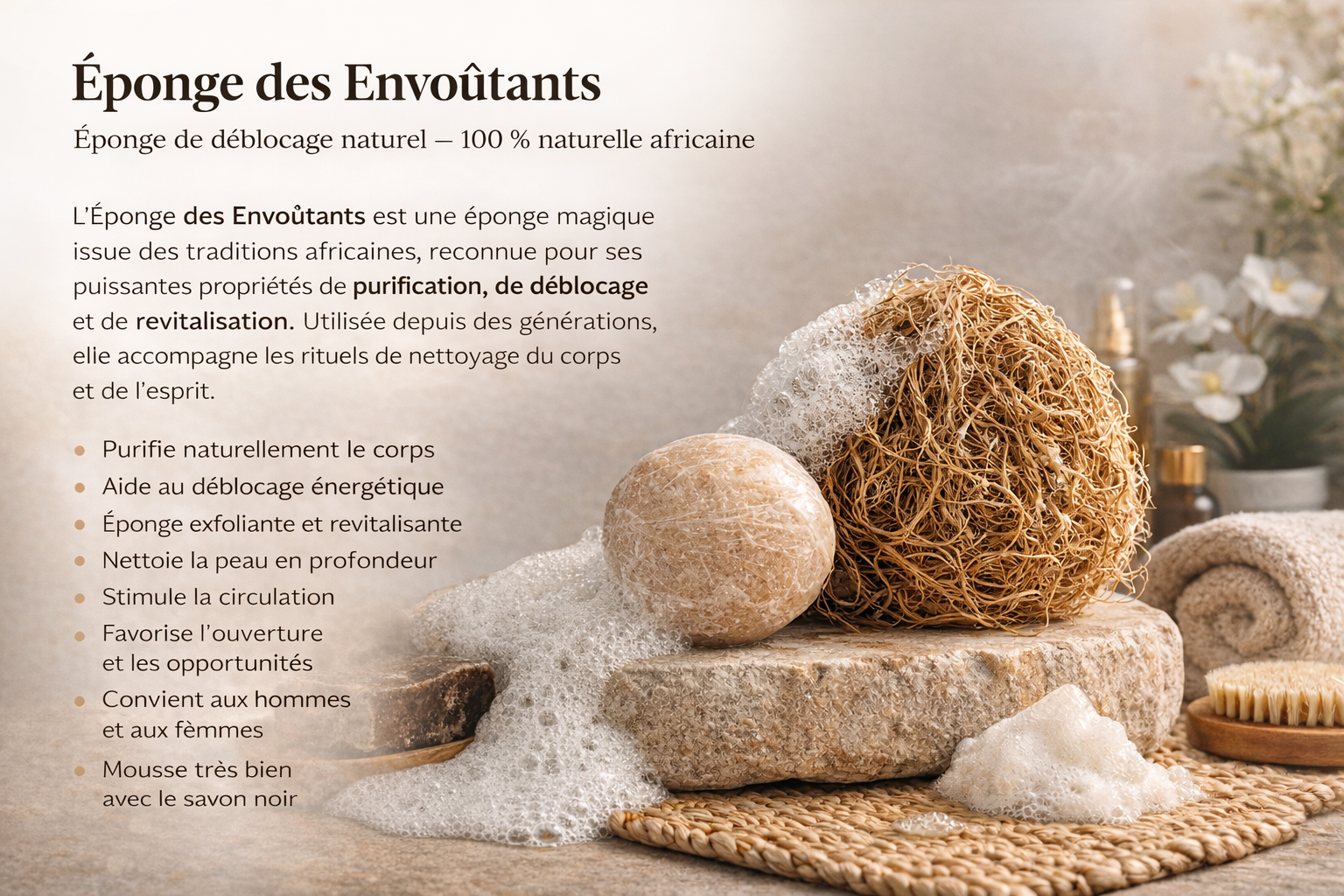 Éponge Magique Naturelle Africaine