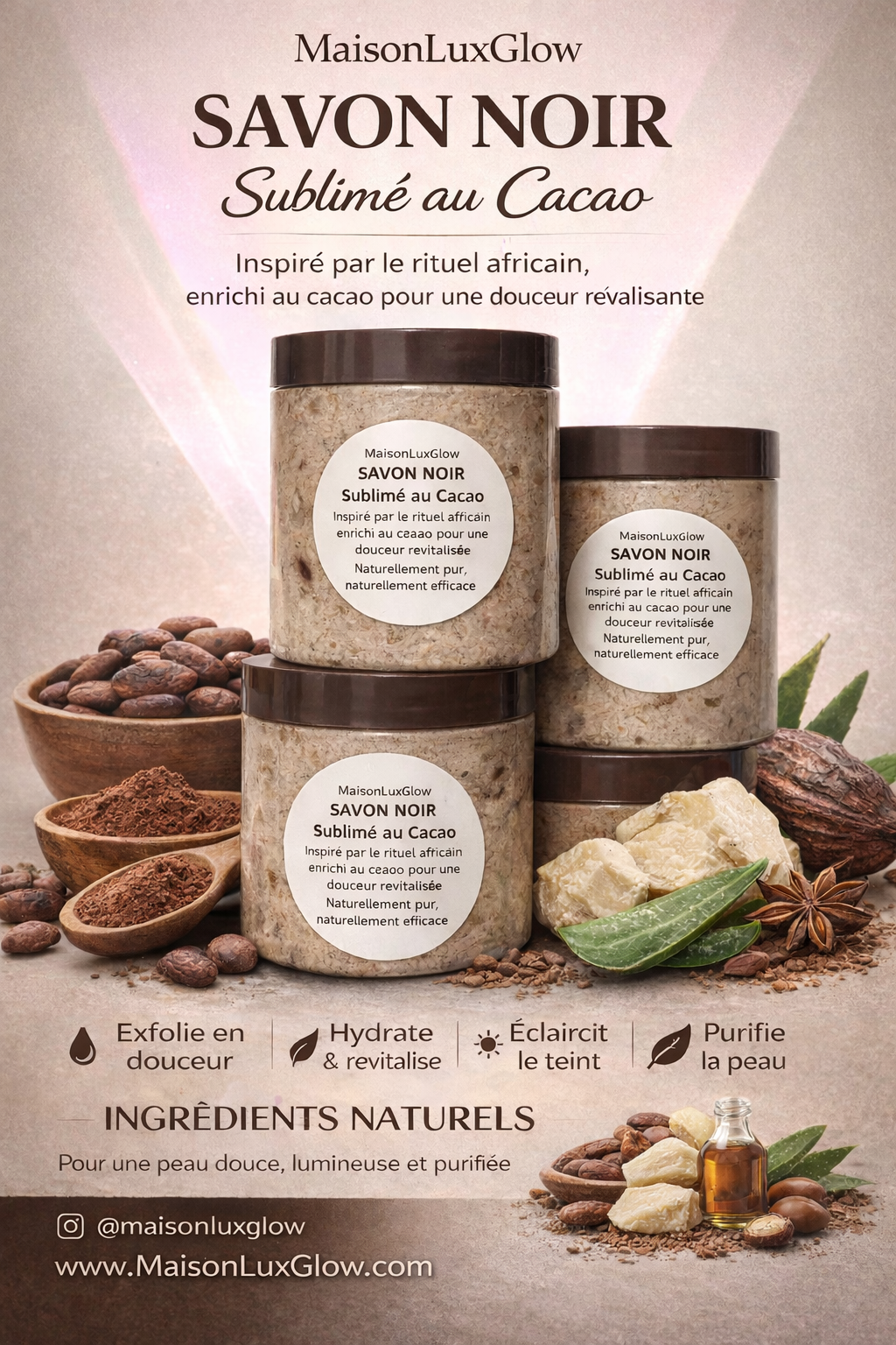 Savon Noir Sublimé au Cacao