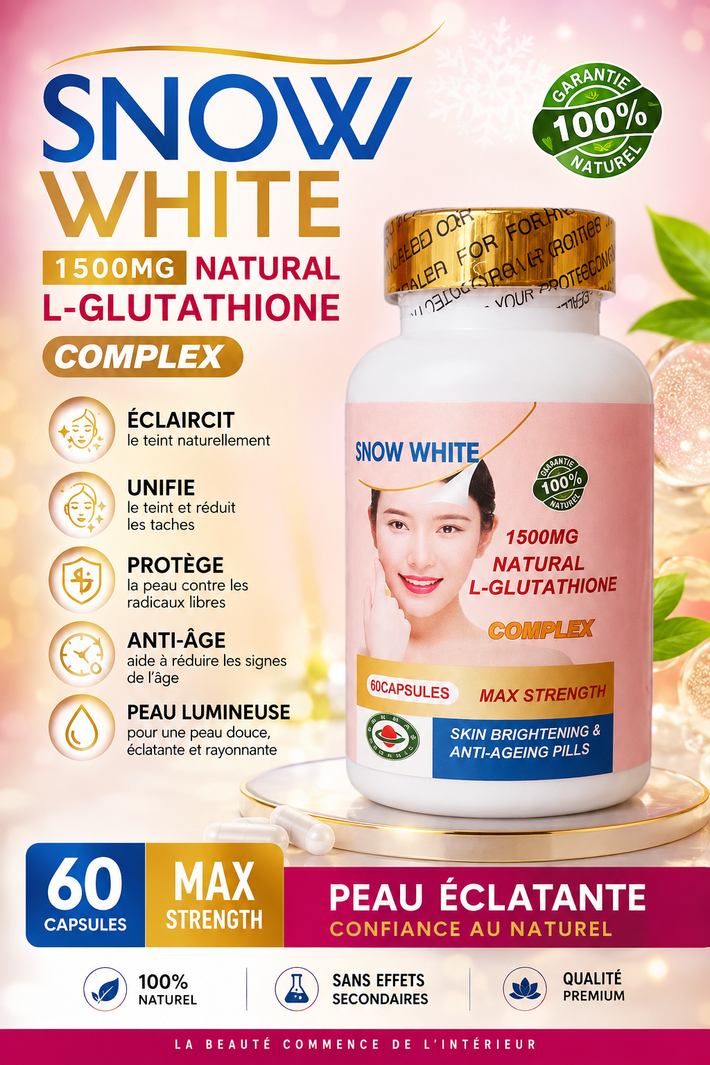 White L-Glutathione Complex 1500 mg – 60 capsules
